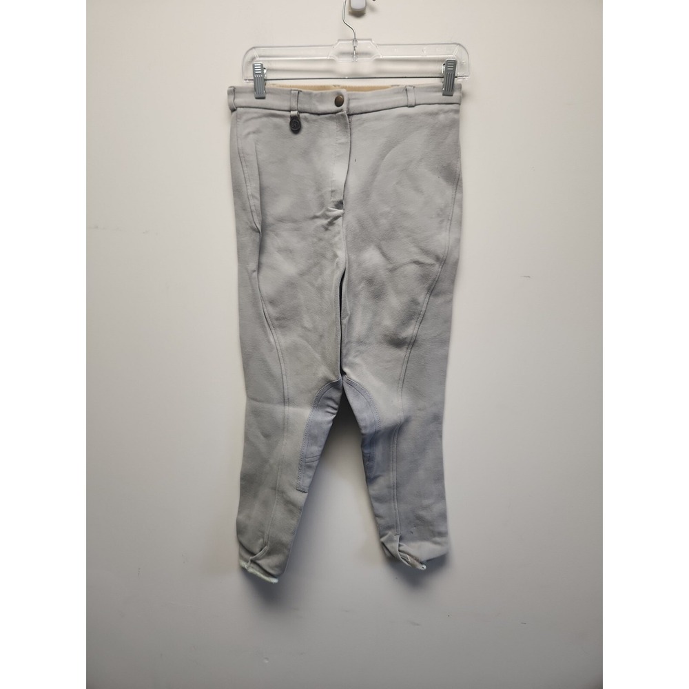 Dublin Riding Pants Equestrian Horse Breeches Knee Patches Gray Womens Size 30"‎